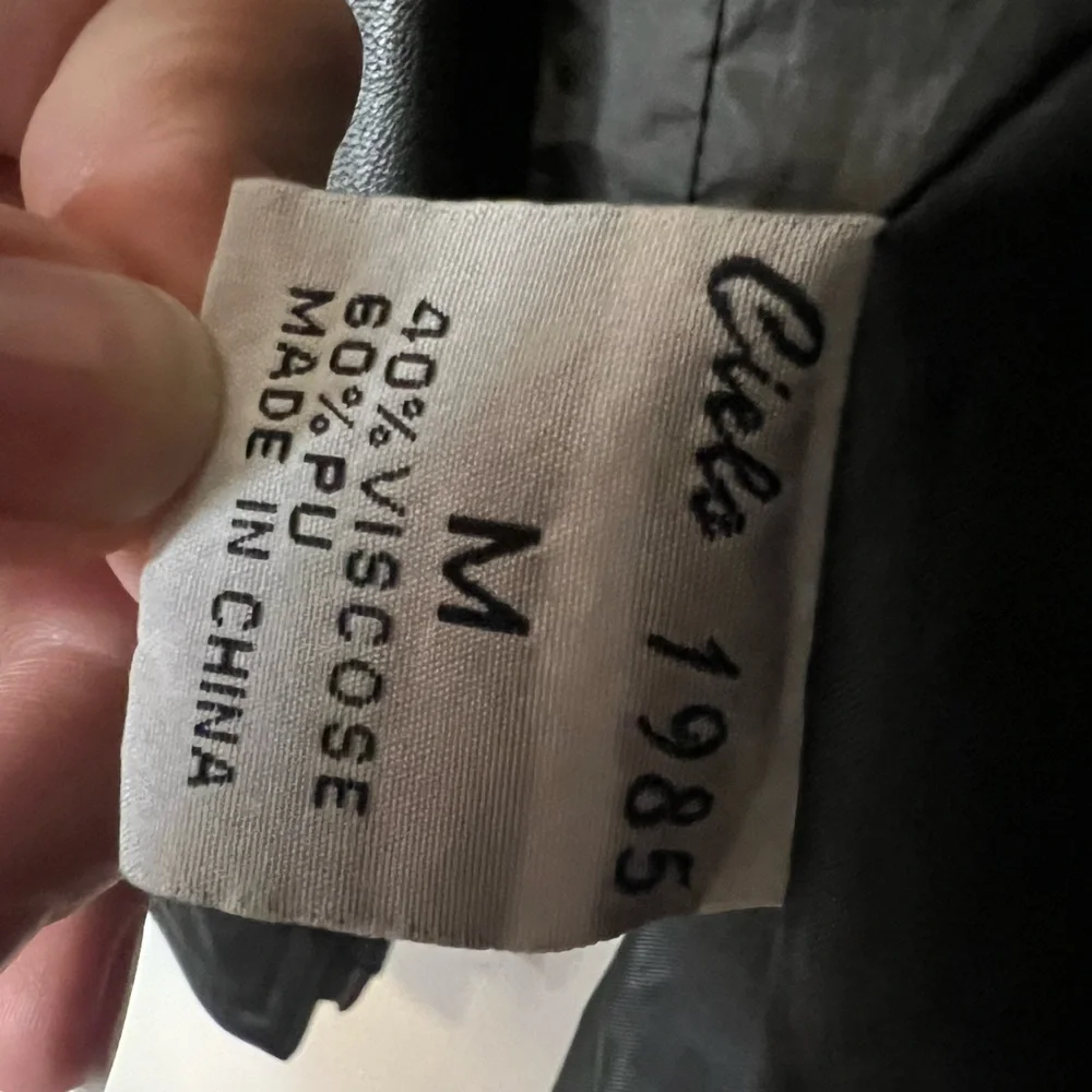 Cielo Basic - Black Faux Leather Biker Jacket - Picture 5 of 6